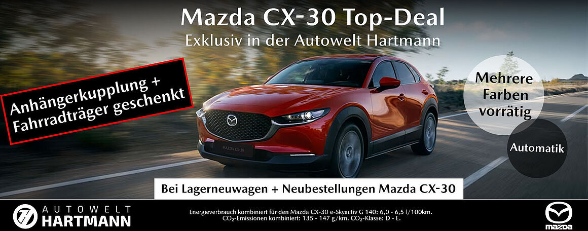 Der neue Mazda CX-30 zum Top Barpreis Der neue Mazda CX-30 zum Top Barpreis